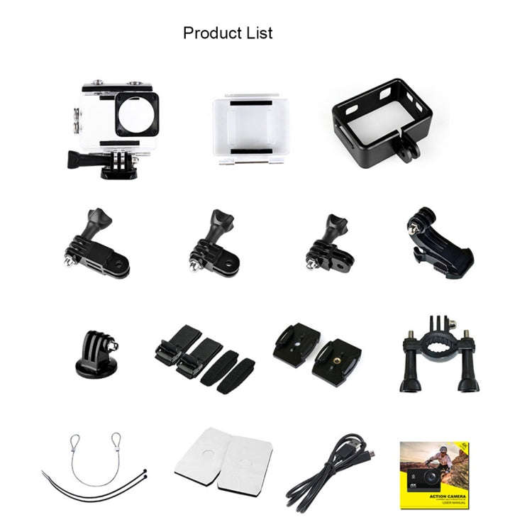 C1 Dual-Screen 2.0 inch + 1.3 inch Screen Anti-shake 4K WiFi Sport Action Camera Camcorder with W...
