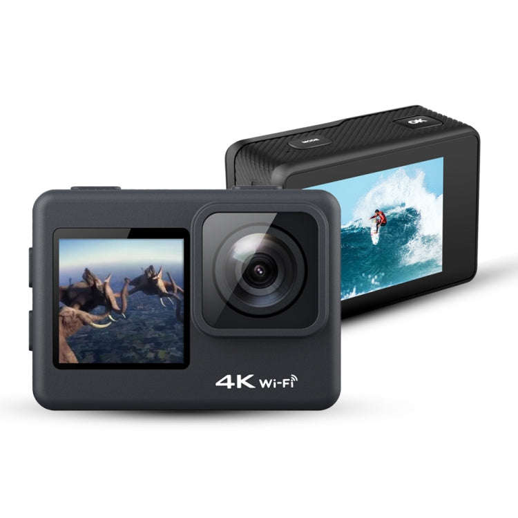 C1 Dual-Screen 2.0 inch + 1.3 inch Screen Anti-shake 4K WiFi Sport Action Camera Camcorder with W...