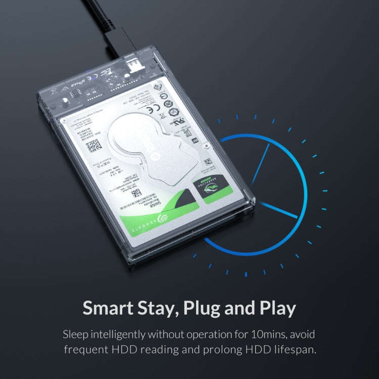 Transparent Series 2.5 inch 10Gbps Hard Drive Enclosure with Stand