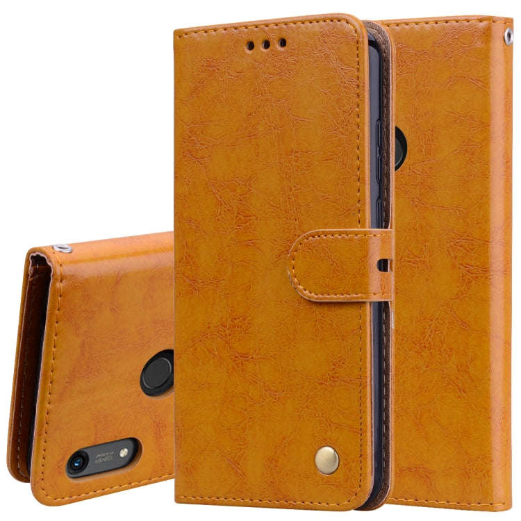 Business Style Oil Wax Texture Horizontal Flip Leather Case for Huawei Honor 8A (with Fingerprint...