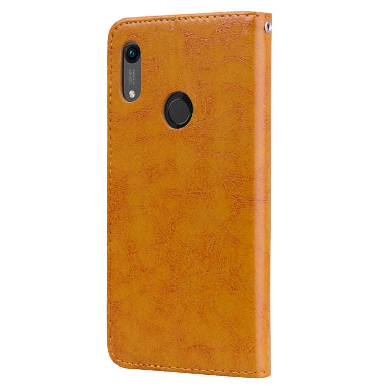 Business Style Oil Wax Texture Horizontal Flip Leather Case for Huawei Honor 8A (with Fingerprint...