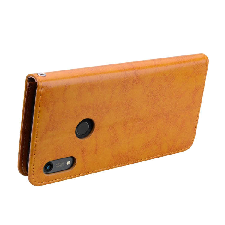 Business Style Oil Wax Texture Horizontal Flip Leather Case for Huawei Honor 8A (with Fingerprint...