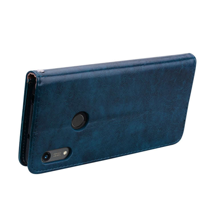 Business Style Oil Wax Texture Horizontal Flip Leather Case for Huawei Honor 8A (with Fingerprint...