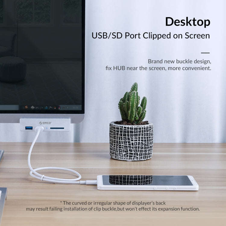 ORICO MH2AC-U3 Clip-type 2 Ports USB3.0 HUB with SD Card Reader