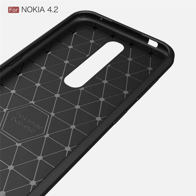 Brushed Texture Carbon Fiber TPU Case for Nokia 4.2(Black)