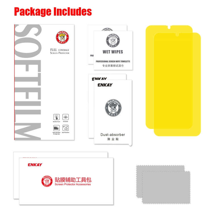 2 PCS ENKAY Hat-Prince 0.1mm 3D Full Screen Protector Explosion-proof Hydrogel Film for Samsung G...