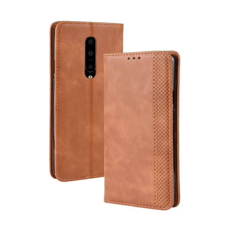 Magnetic Buckle Retro Crazy Horse Texture Horizontal Flip Leather Case for OnePlus 7 Pro, with Ho...