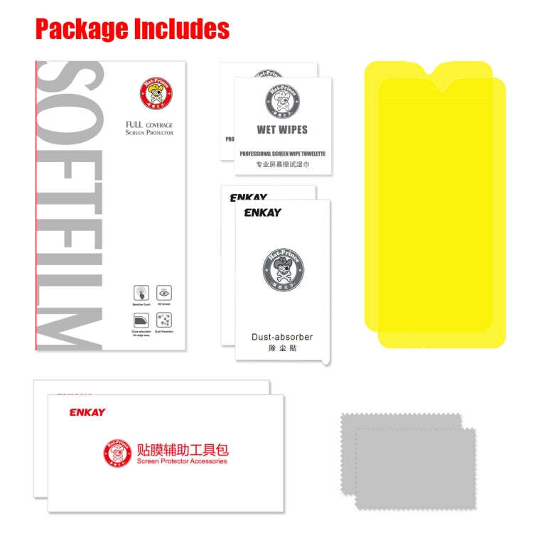 2 PCS ENKAY Hat-Prince 0.1mm 3D Full Screen Protector Explosion-proof Hydrogel Film For Motorola ...
