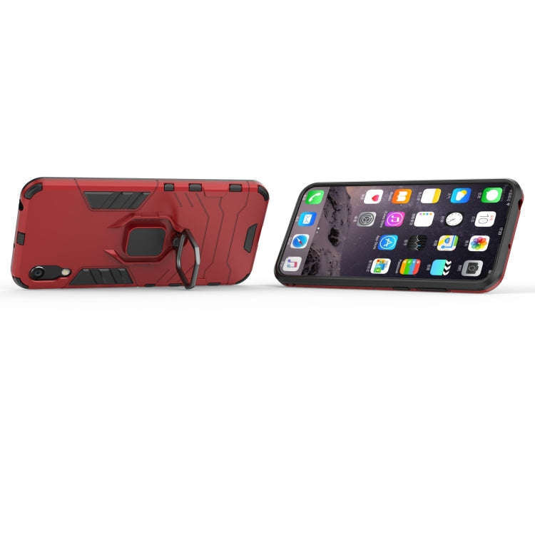 PC + TPU Shockproof Protective Case with Magnetic Ring Holder for Huawei Honor 8A / Y6 Pro 2019(Red)