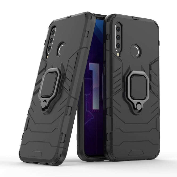 PC + TPU Shockproof Protective Case with Magnetic Ring Holder for Huawei Honor 10i(Black)