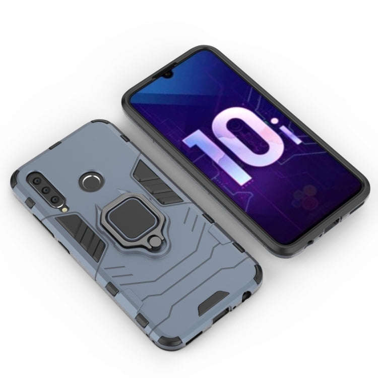 PC + TPU Shockproof Protective Case with Magnetic Ring Holder for Huawei Honor 10i(Navy Blue)