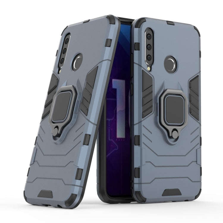 PC + TPU Shockproof Protective Case with Magnetic Ring Holder for Huawei Honor 10i(Navy Blue)