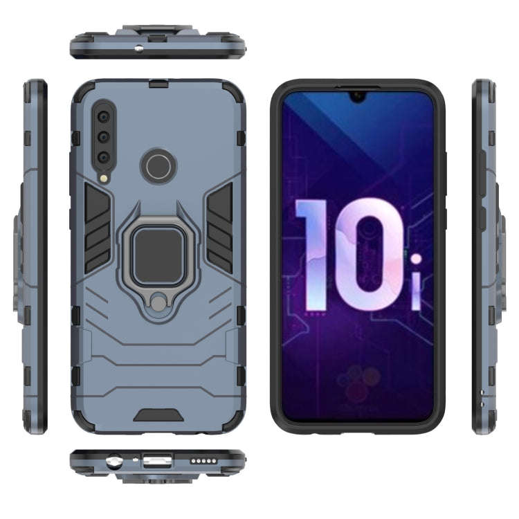 PC + TPU Shockproof Protective Case with Magnetic Ring Holder for Huawei Honor 10i(Navy Blue)