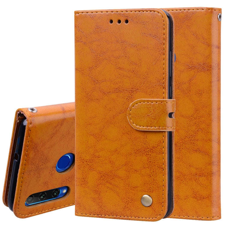 Business Style Oil Wax Texture Horizontal Flip Leather Case for Huawei Honor 10i, with Holder & C...