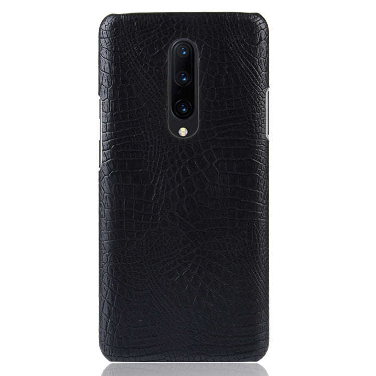 Shockproof Crocodile Texture PC + PU Case for OnePlus 7 Pro(Black)