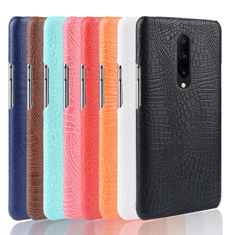 Shockproof Crocodile Texture PC + PU Case for OnePlus 7 Pro(Black)