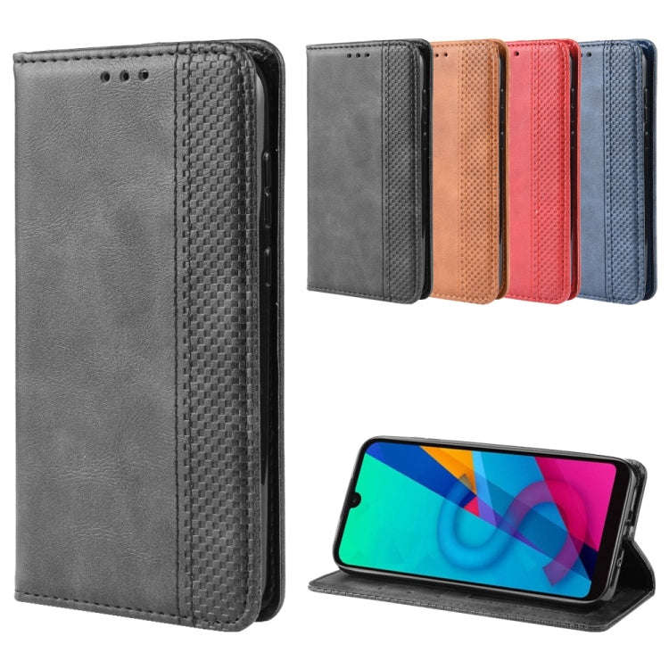 Magnetic Buckle Retro Crazy Horse Texture Horizontal Flip Leather Case for Huawei Honor 8S, with ...