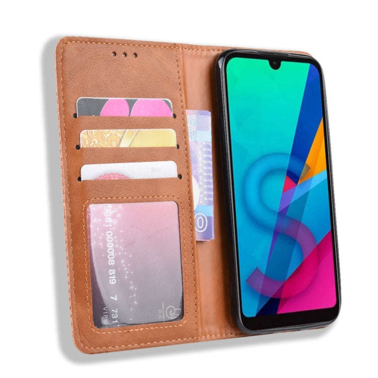 Magnetic Buckle Retro Crazy Horse Texture Horizontal Flip Leather Case for Huawei Honor 8S, with ...