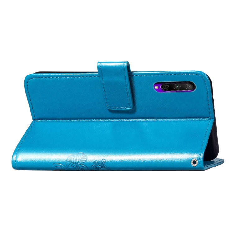 Lucky Clover Pressed Flowers Pattern Leather Case for Huawei Honor 9X Pro, with Holder & Card Slo...