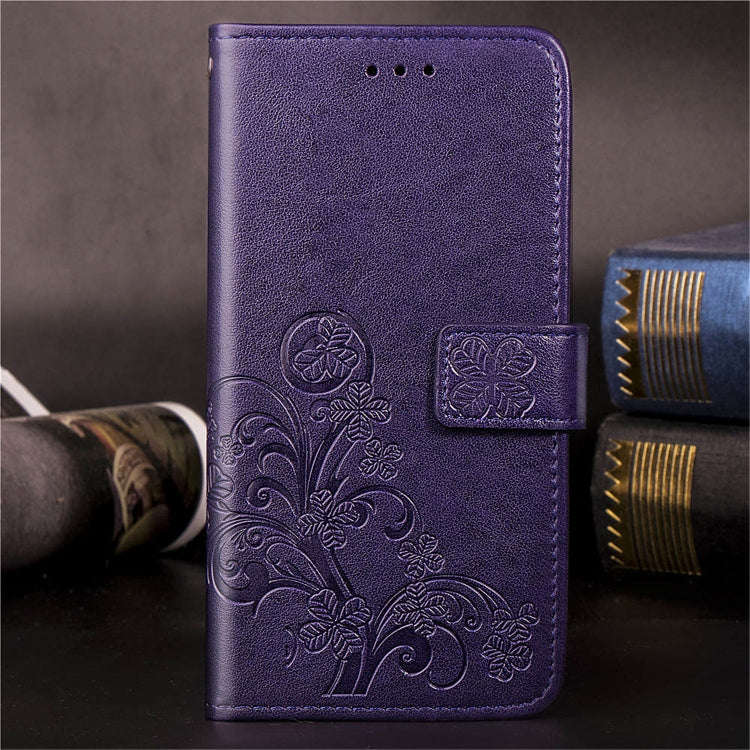 Lucky Clover Pressed Flowers Pattern Leather Case for Huawei Honor 9X Pro, with Holder & Card Slo...