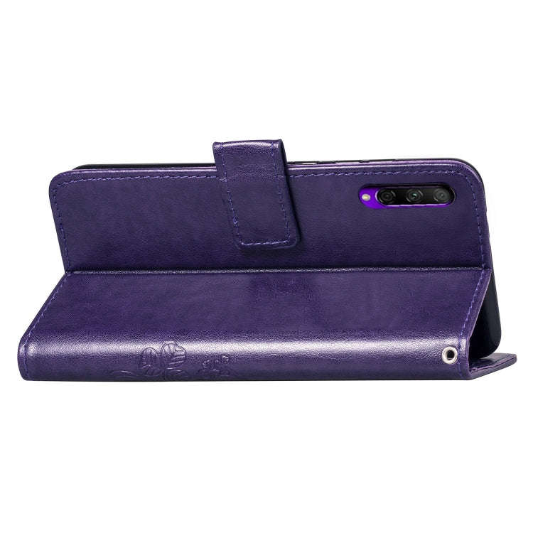 Lucky Clover Pressed Flowers Pattern Leather Case for Huawei Honor 9X Pro, with Holder & Card Slo...