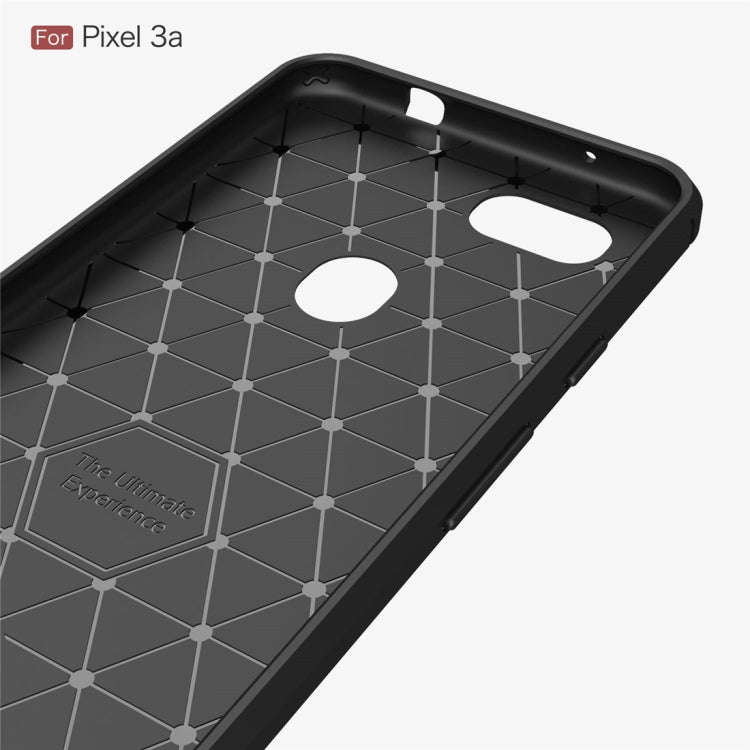 Brushed Texture Carbon Fiber TPU Case for Google Pixel 3a(Red)