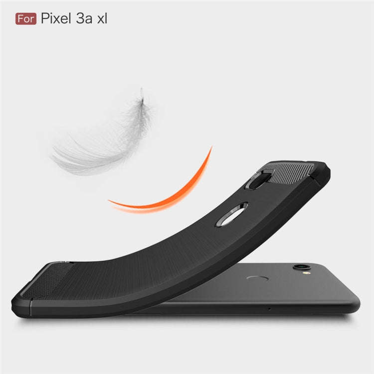 Brushed Texture Carbon Fiber TPU Case for Google Pixel 3a XL(Grey)