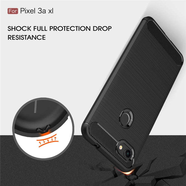 Brushed Texture Carbon Fiber TPU Case for Google Pixel 3a XL(Red)