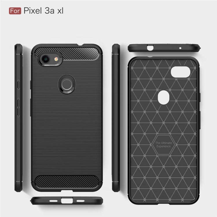 Brushed Texture Carbon Fiber TPU Case for Google Pixel 3a XL(Red)