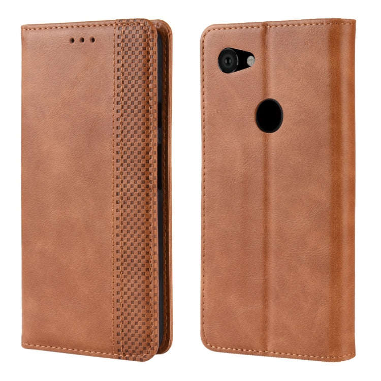 Magnetic Buckle Retro Crazy Horse Texture Horizontal Flip Leather Case for Google Pixel 3a XL , w...