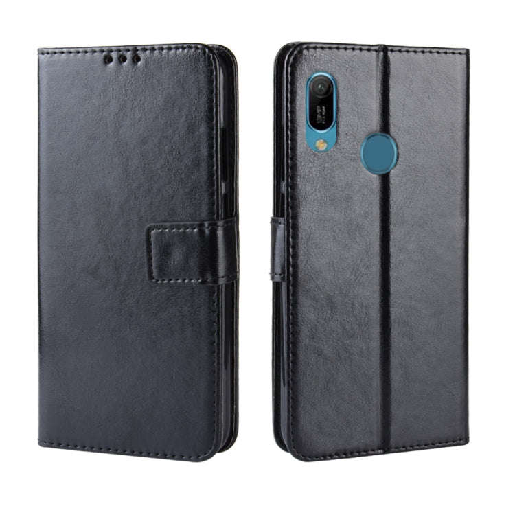 Retro Crazy Horse Texture Horizontal Flip Leather Case for Huawei Y6 (2019), with Holder & Card S...