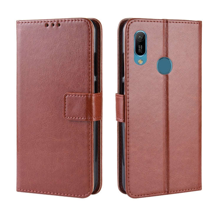 Retro Crazy Horse Texture Horizontal Flip Leather Case for Huawei Y6 (2019), with Holder & Card S...