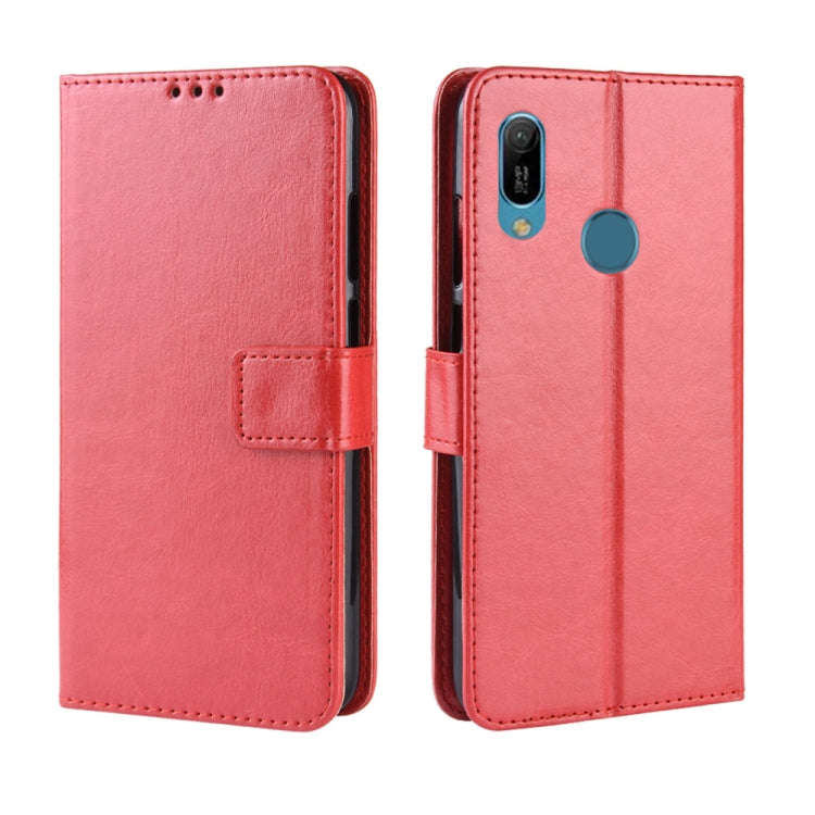 Retro Crazy Horse Texture Horizontal Flip Leather Case for Huawei Y6 (2019), with Holder & Card S...