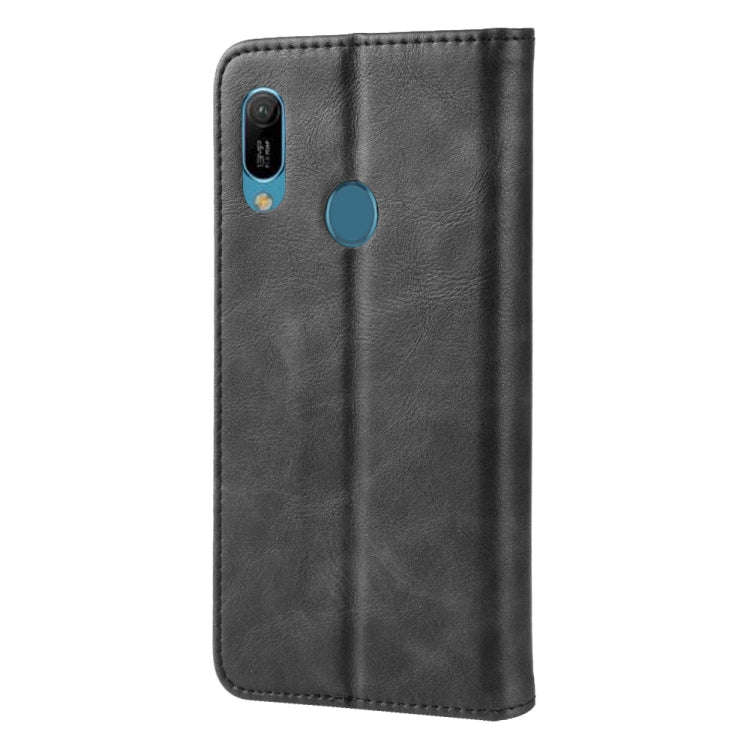 Magnetic Buckle Retro Crazy Horse Texture Horizontal Flip Leather Case for Huawei Y6 (2019), with...
