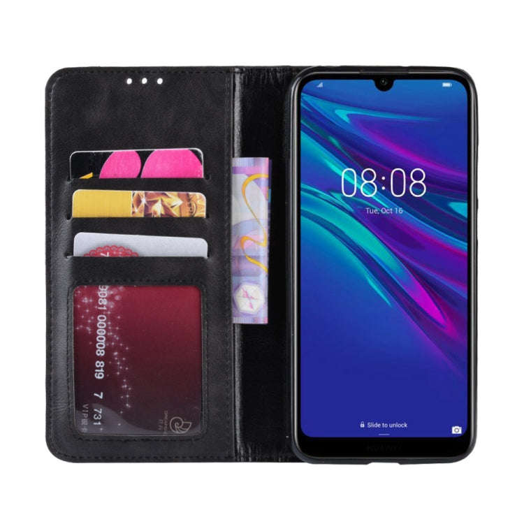 Magnetic Buckle Retro Crazy Horse Texture Horizontal Flip Leather Case for Huawei Y6 (2019), with...