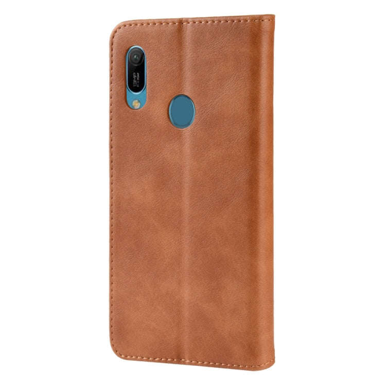 Magnetic Buckle Retro Crazy Horse Texture Horizontal Flip Leather Case for Huawei Y6 (2019), with...