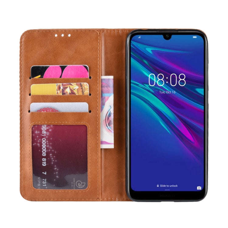 Magnetic Buckle Retro Crazy Horse Texture Horizontal Flip Leather Case for Huawei Y6 (2019), with...