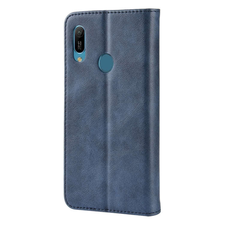 Magnetic Buckle Retro Crazy Horse Texture Horizontal Flip Leather Case for Huawei Y6 (2019), with...