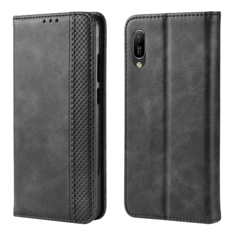Magnetic Buckle Retro Crazy Horse Texture Horizontal Flip Leather Case for Huawei Y6 Pro (2019)  ...