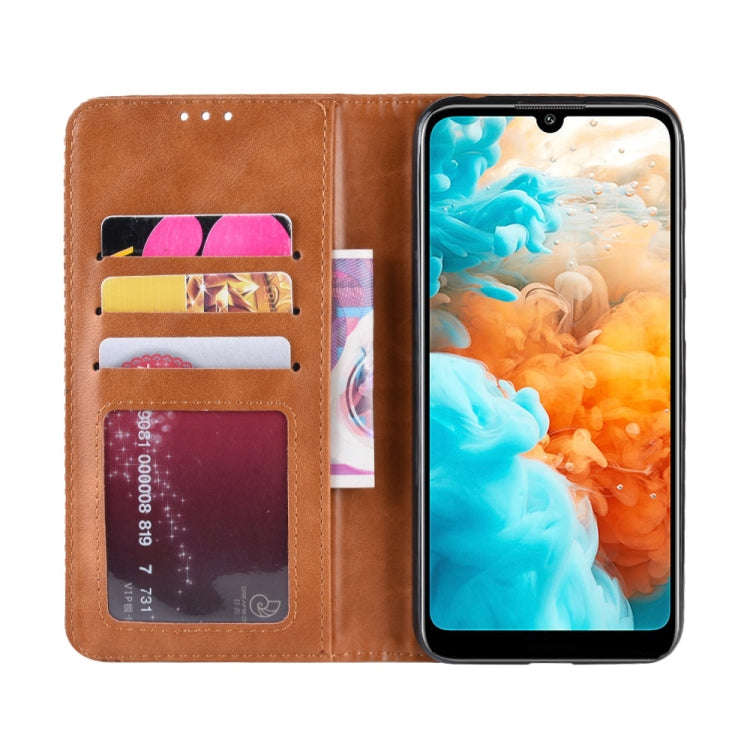 Magnetic Buckle Retro Crazy Horse Texture Horizontal Flip Leather Case for Huawei Y6 Pro (2019)  ...
