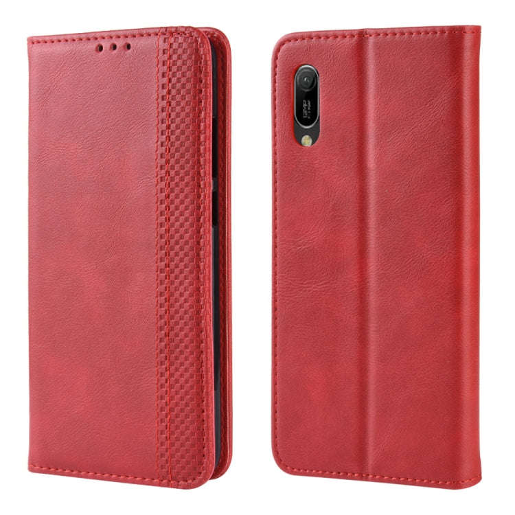 Magnetic Buckle Retro Crazy Horse Texture Horizontal Flip Leather Case for Huawei Y6 Pro (2019)  ...