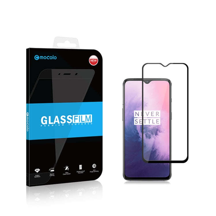mocolo 0.33mm 9H 2.5D Full Glue Tempered Glass Film for Oneplus 7 (Black)