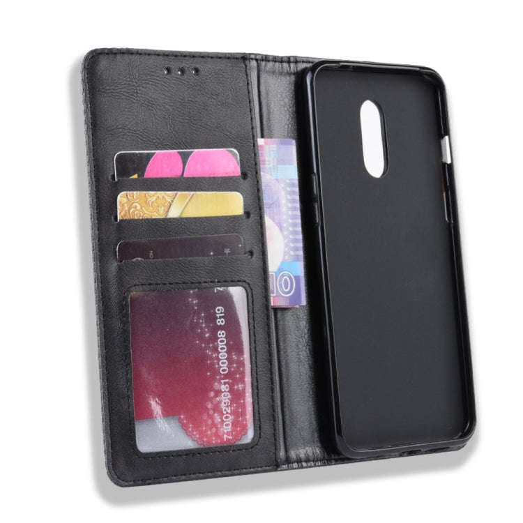 Magnetic Buckle Retro Crazy Horse Texture Horizontal Flip Leather Case for OnePlus 7, with Holder...