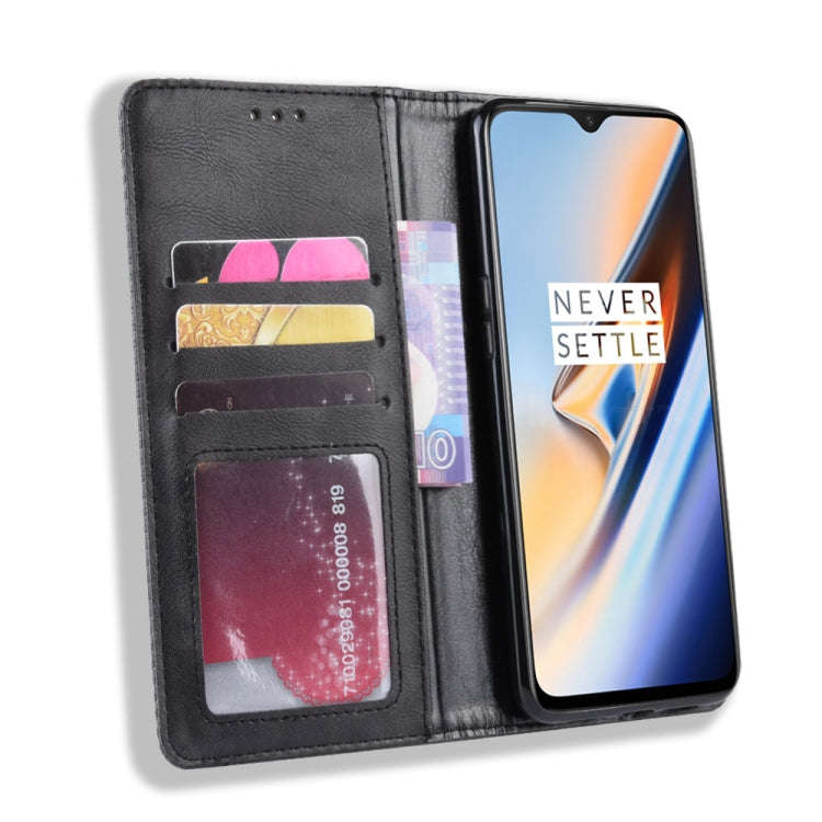Magnetic Buckle Retro Crazy Horse Texture Horizontal Flip Leather Case for OnePlus 7, with Holder...