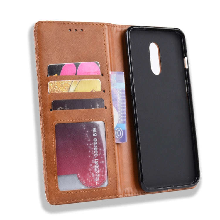 Magnetic Buckle Retro Crazy Horse Texture Horizontal Flip Leather Case for OnePlus 7, with Holder...