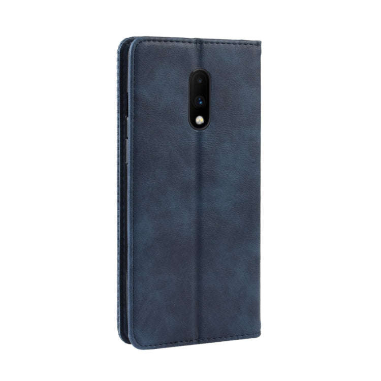 Magnetic Buckle Retro Crazy Horse Texture Horizontal Flip Leather Case for OnePlus 7, with Holder...