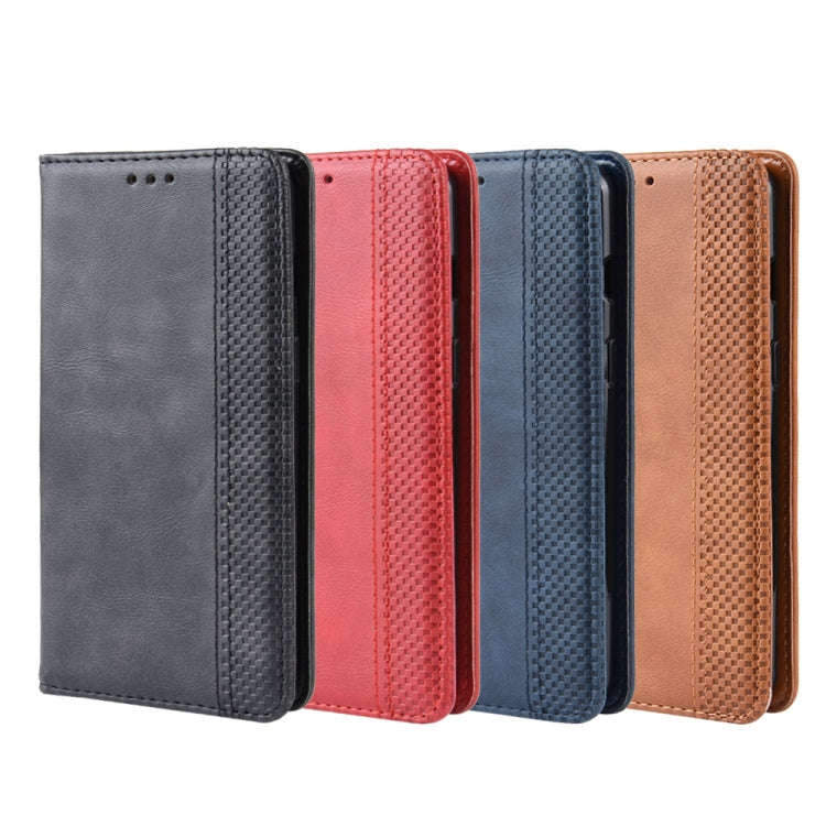 Magnetic Buckle Retro Crazy Horse Texture Horizontal Flip Leather Case for OnePlus 7, with Holder...