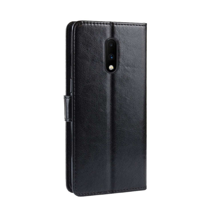 Retro Crazy Horse Texture Horizontal Flip Leather Case for OnePlus 7, with Holder & Card Slots & ...
