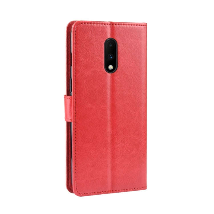 Retro Crazy Horse Texture Horizontal Flip Leather Case for OnePlus 7, with Holder & Card Slots & ...