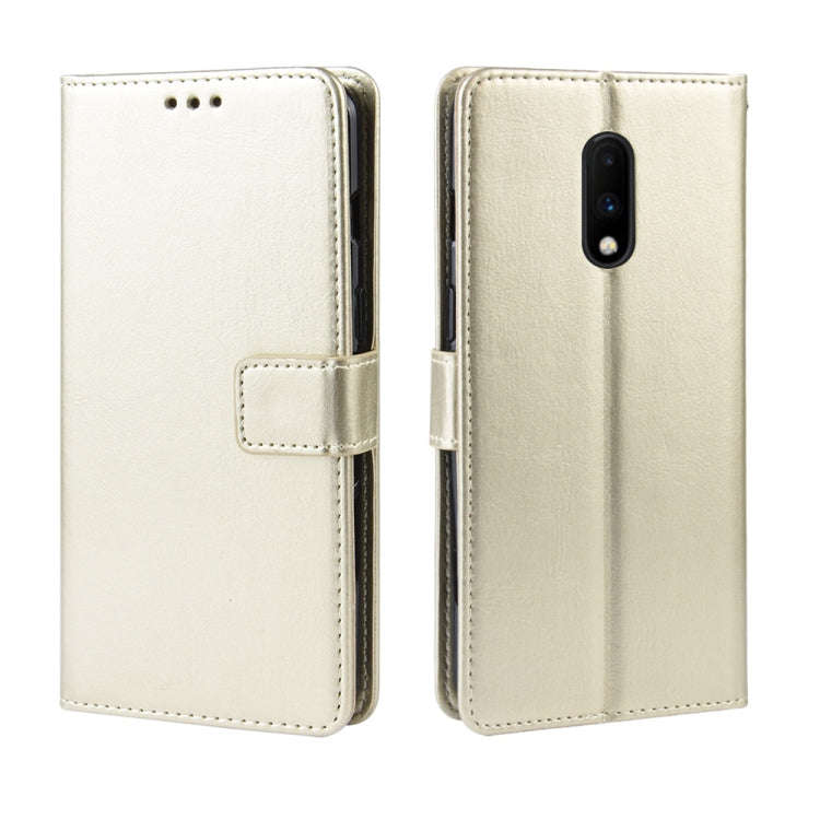 Retro Crazy Horse Texture Horizontal Flip Leather Case for OnePlus 7, with Holder & Card Slots & ...